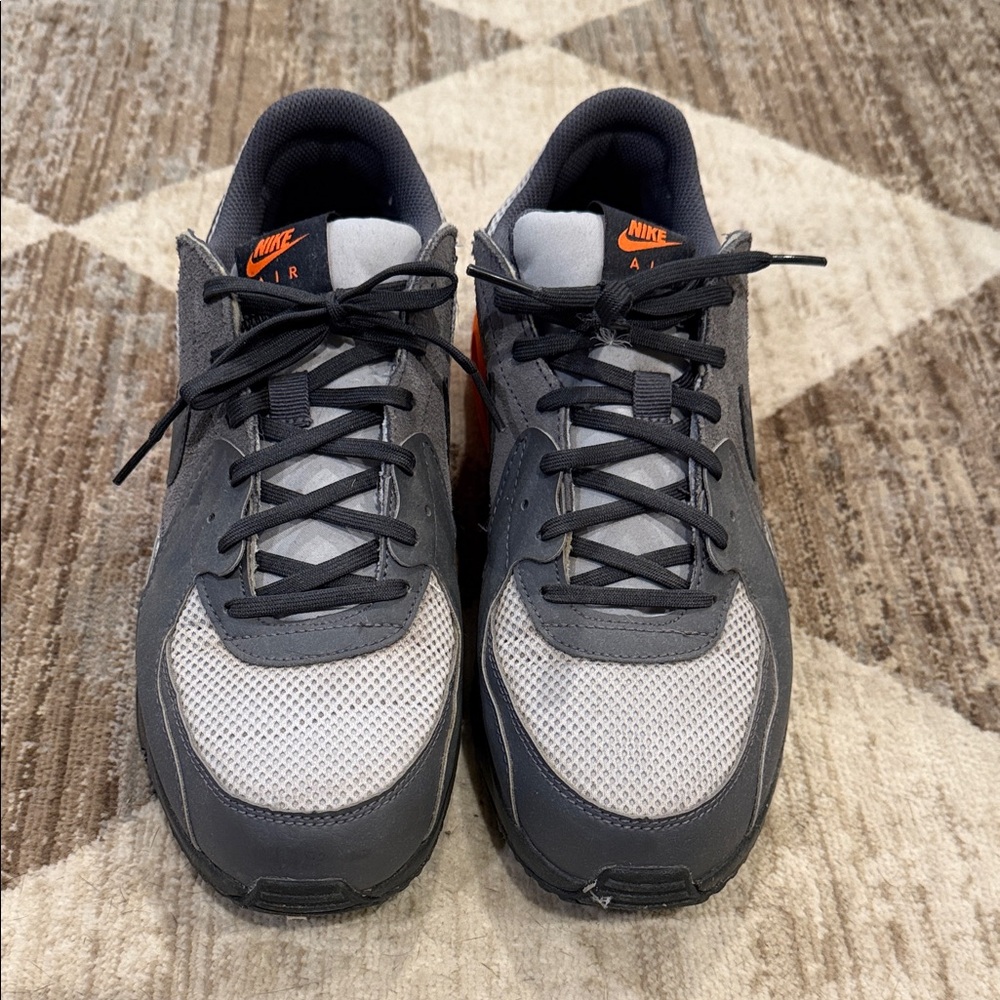 Nike Men's Charcoal and Bright Orange Sneakers